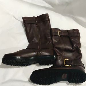 Gentle Souls Buckled Up 7.5 Brown Leather Boots Size